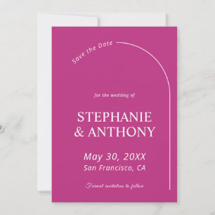 Magenta Minimaliste Moderne avec Mariage à Arche