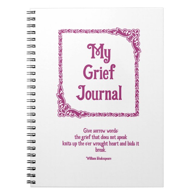 Magenta Ornate Corners Border Griefs Journal (Devant)