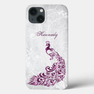 Magenta Peacock Personnalisé iPhone X coque