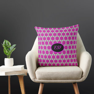 Magenta Pop Cercles d'Art Jeter Oreiller
