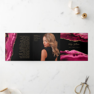 Magenta Red Agate Tripli Brochure