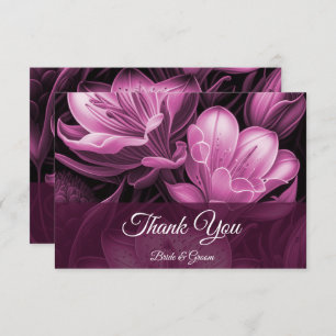 Magenta rose Carte de remerciements plat
