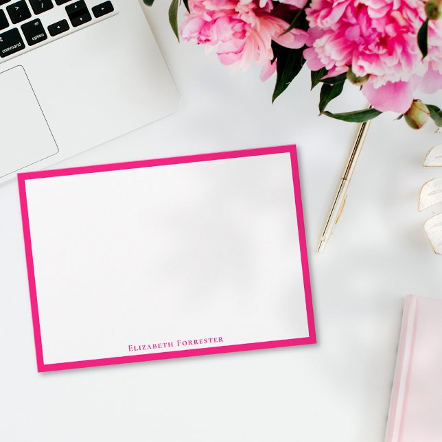 Magenta Rose Élégante Carte moderne à billets plat (Créateur téléchargé)