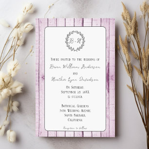 Magenta Rustic Faire-part de mariage Monogramme