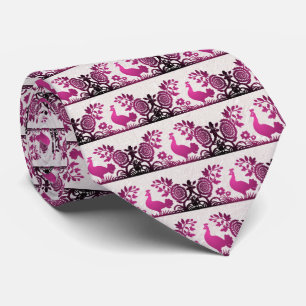Magenta Thanksgiving Turquie Floral Cravate