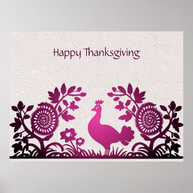 Magenta Thanksgiving Turquie Poster floral (Devant)