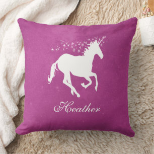 Magenta Unicorn oreiller à lancer personnalisé