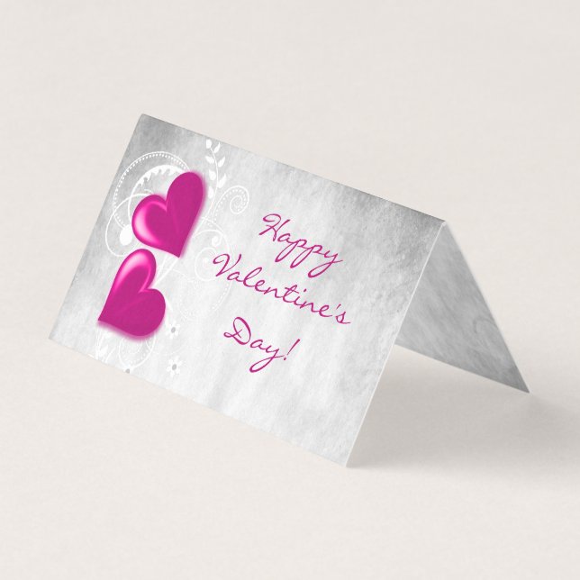 Magenta Valentine Coeurs Plier Carte (Front)