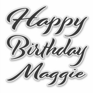 Maggie Name Prénom Anniversaire de Black Sticker