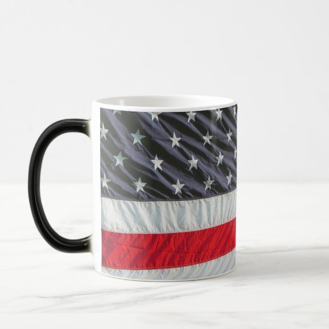 Magic American Flag Mug étoiles bandes rouge blanc bleu (Gauche)