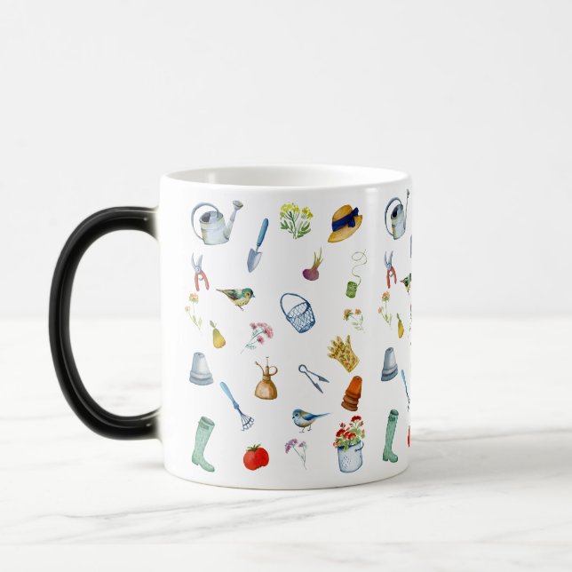 Magic Aquarelle Jardinage de café Mug (Gauche)