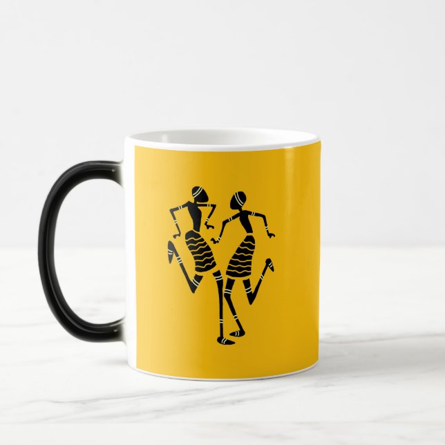 Magic Art africain, Silhouette Célébration Danse Mug (Gauche)
