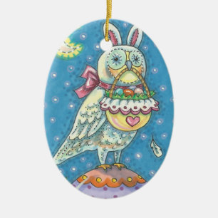 MAGIC BARN OWL & EASTER BASKET, ORNEMENT DE VACANC