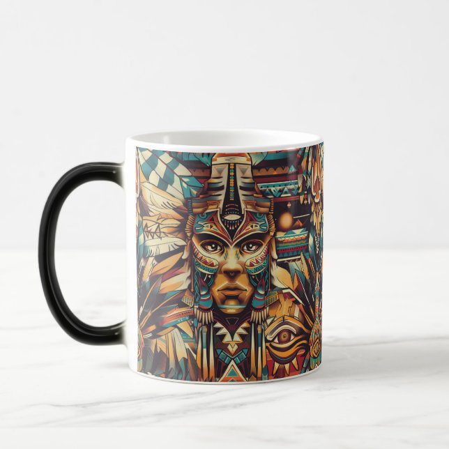 Magic Bleu charmant "Motif mésoaméricain" Morphing Mug 3 (Gauche)