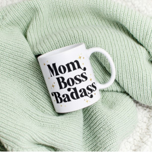 Magic Bold Maman Boss Badass Cafe Mug Modern Black Gold