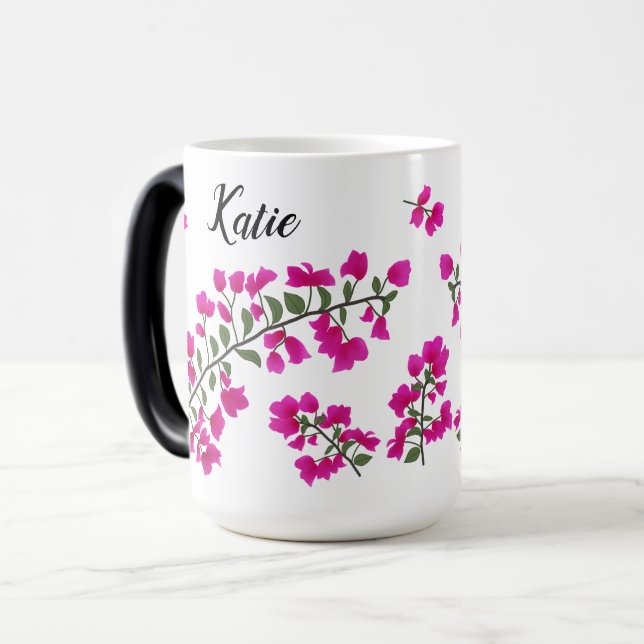 Magic Bougainvilliers rose Fuchsia Mug personnalisé (Devant gauche)