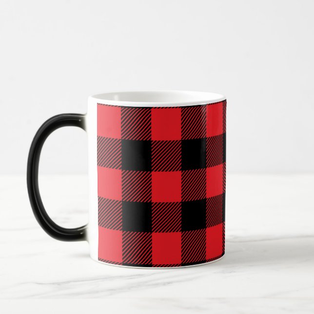Magic Buffalo Plaid Red Black Café Magique Mug (Gauche)
