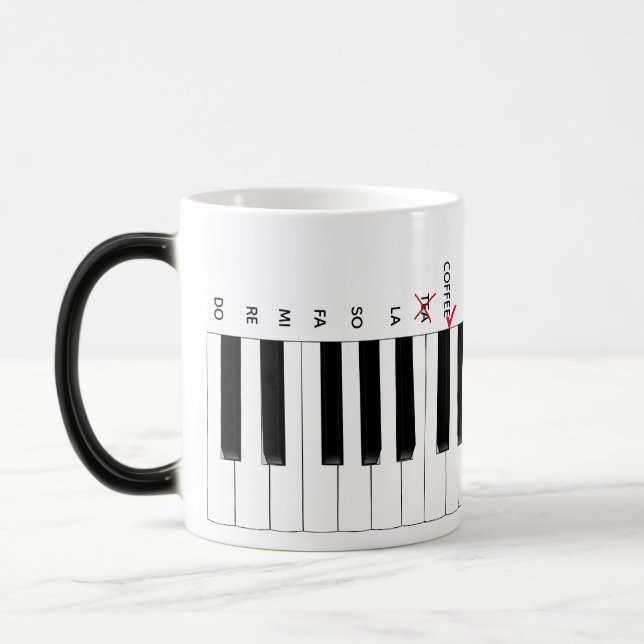 Magic Café pas Thé Piano Clavier Do Re Mi Mug (Gauche)