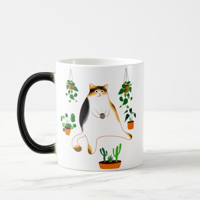 Magic Calico Chat Boire Mug de café, Calico Chat Cadeau  (Gauche)