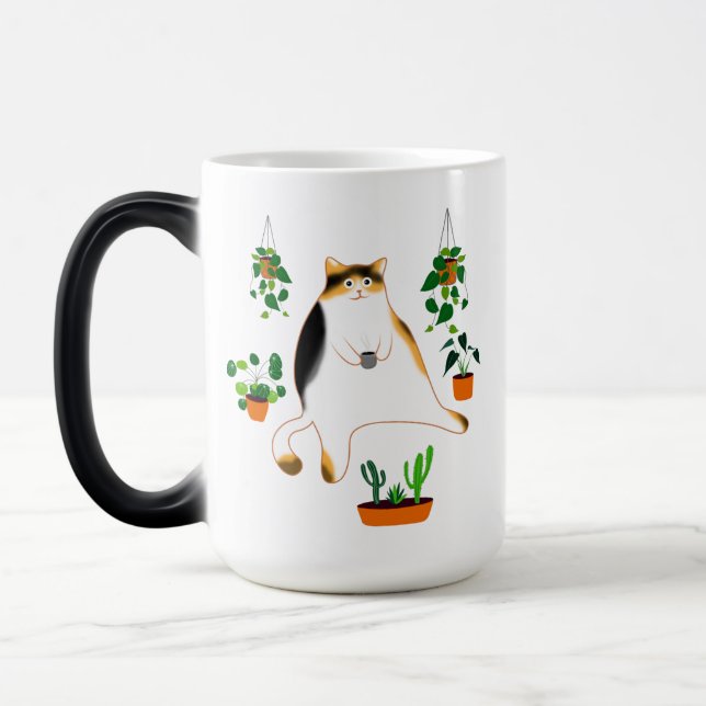Magic Calico Chat Boire Mug de café, Calico Chat Cadeau  (Gauche)