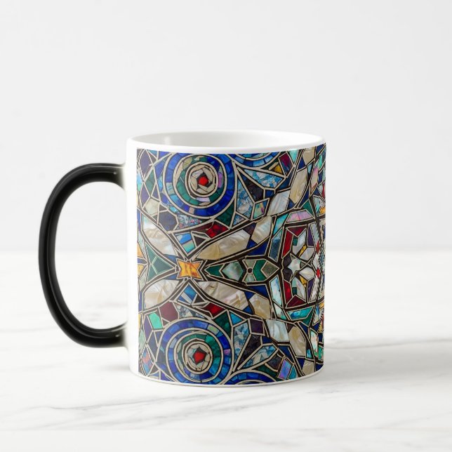 Magic color changing mosaic stained glass ceramic mug (Gauche)