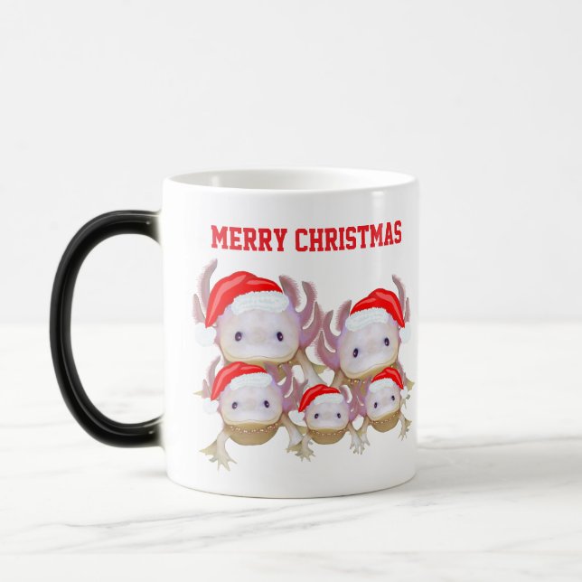 Magic Colour Changing Axolotl Christmas Mug (Gauche)