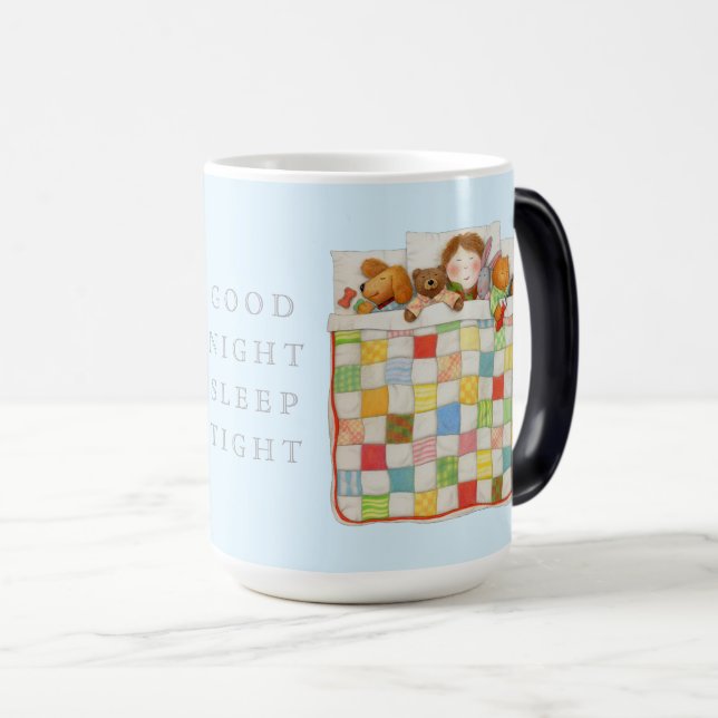 Magic COZY QUILT Grand Mug Morphing + Bleu (Devant droit)