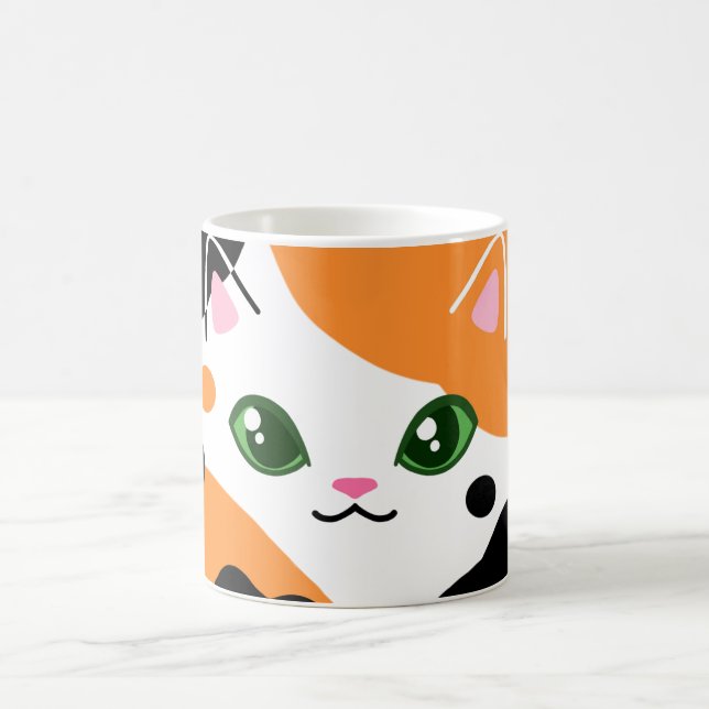 Magic Cute Calico Chat Mug (Centre)