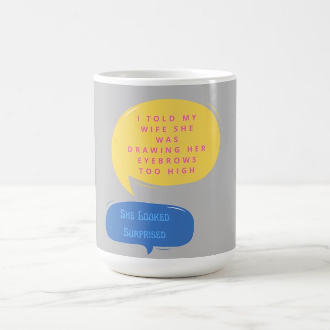 Magic Discours drôle sourcils froncés Morpher Mug (Centre)