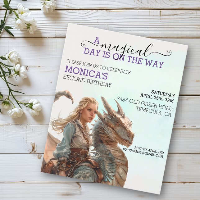 Magic Dragon Rider Princess Anniversaire Enfant (Créateur téléchargé)