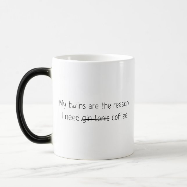 Magic Drôle Citation tendance Cadeau Café Mug Twins Gin  (Gauche)