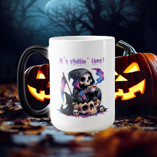 Magic Drôle Grim Reaper Skeleton Skull Halloween Mug