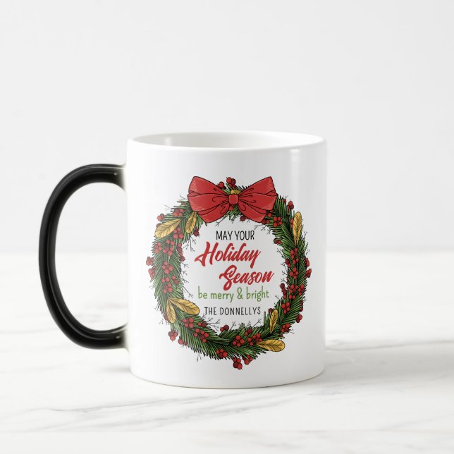 Magic Elégante couronne de Noël Personnaliser Mug (Gauche)