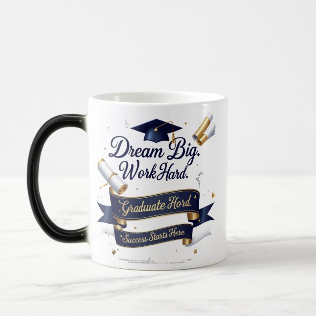 Magic Elégante Mug de Morphing Bleu & Or - 11oz (Gauche)