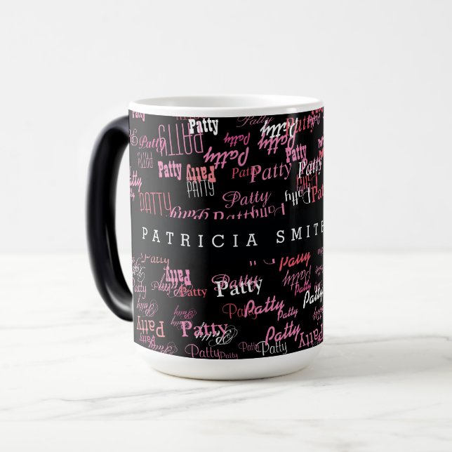 Magic élégants noms roses typographie black mug pour ell (Devant gauche)