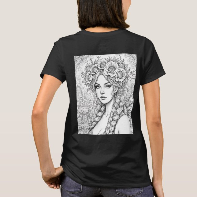Magic Fairy Line Art – Double Sided Fae T-Shirt (Dos)