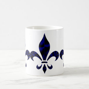 Magic Fleur De Lys Blue 1a, Café Mug