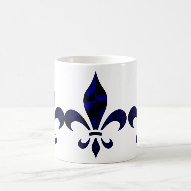 Magic Fleur De Lys Blue 1a, Café Mug (Centre)