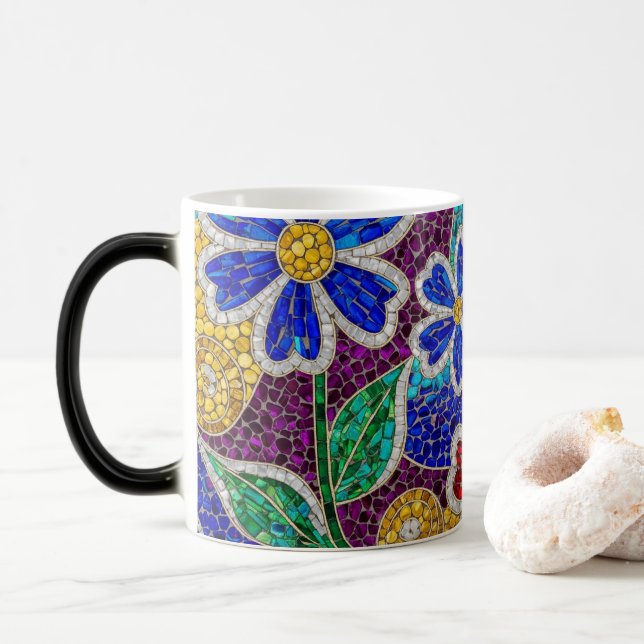 Magic floral modern mosaic pattern ceramic mug (Avec donut)