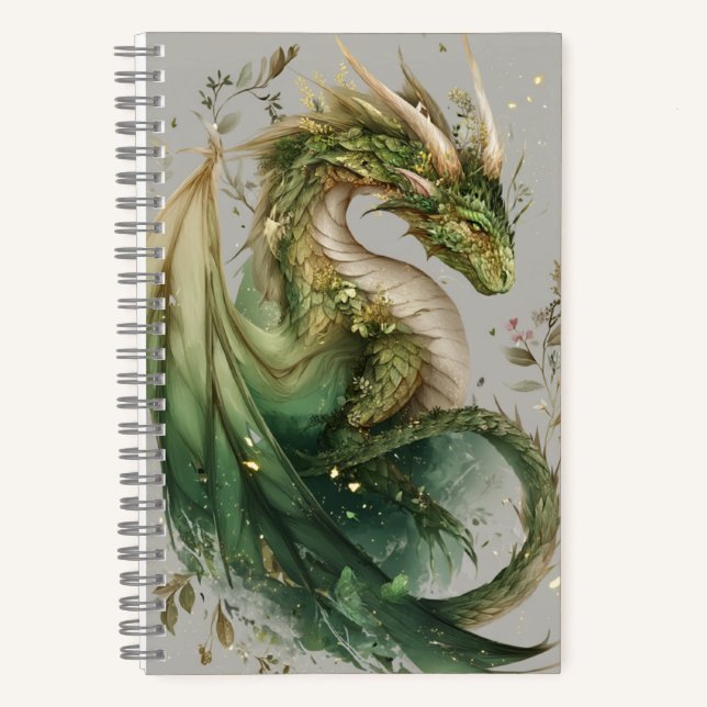 Magic Floral Vine Green Dragon Journal (Recto)