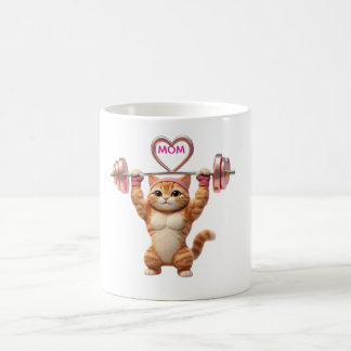 Magic Funny Muscular Cat Mother's Day Gym Mom Coffee Mug