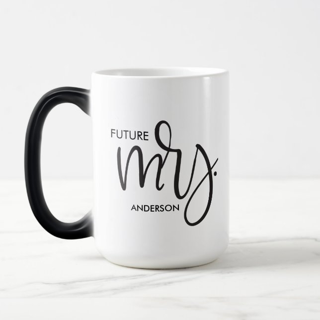 Magic "Futur Mme" Chic Fiançailles personnalisé Mug (Gauche)