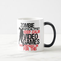 Garder le calme amusants joueurs Mug Zombie Apocal