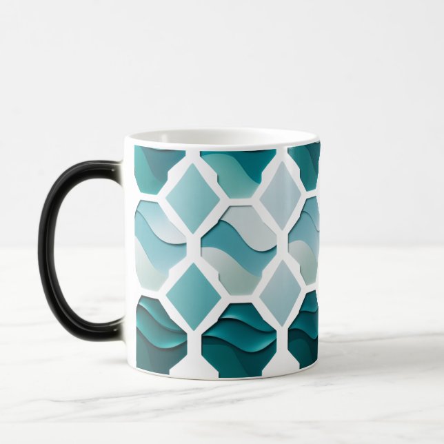 Magic Géométrie d'onde océanique - Mug de Morphage coule (Gauche)