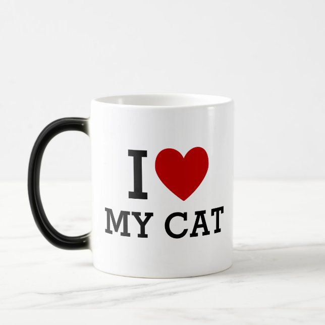 Magic I Heart Love My Cat Mug – Cute Pet Lover Gift (Gauche)