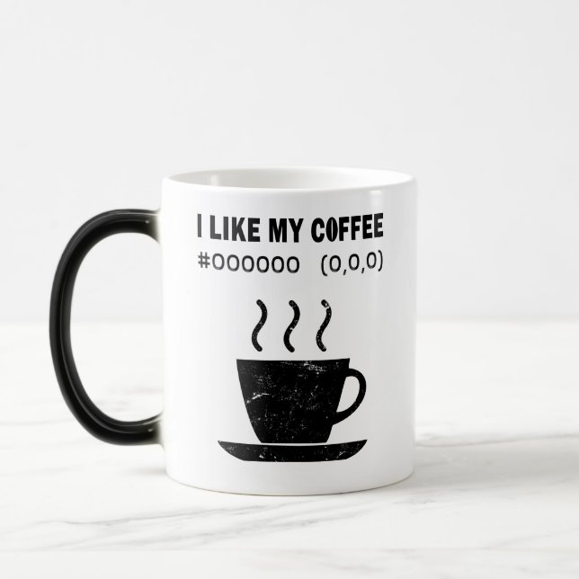 Magic I Like My Coffee Black Funny Programme Coder Mug (Gauche)
