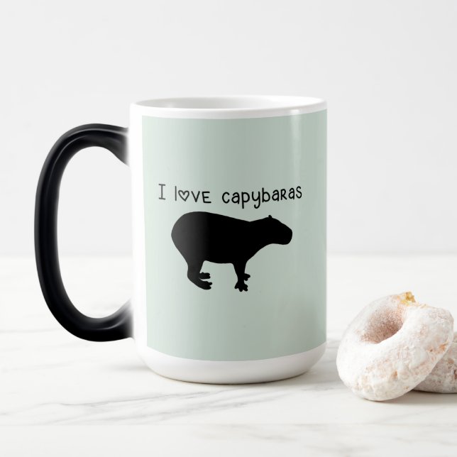 Magic I Love Capybaras Magical Morphing Mug (Avec donut)
