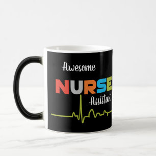 Magic Infirmière Adjoint Awesome Fun Lettres Mug Noir