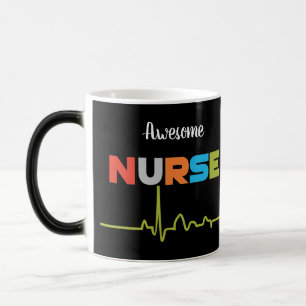 Magic Infirmière superbes lettres amusantes Mug noir
