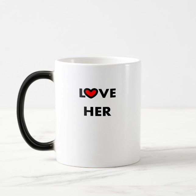Magic Je l'aime et je l'aime Mug Coeur rouge (Gauche)